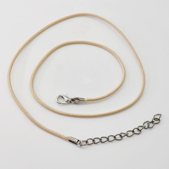 🏖 Cord Necklace With Clasp Adjustable Braided Rope 1.5 mm Tan Neutral Nude - Picture 2 of 3